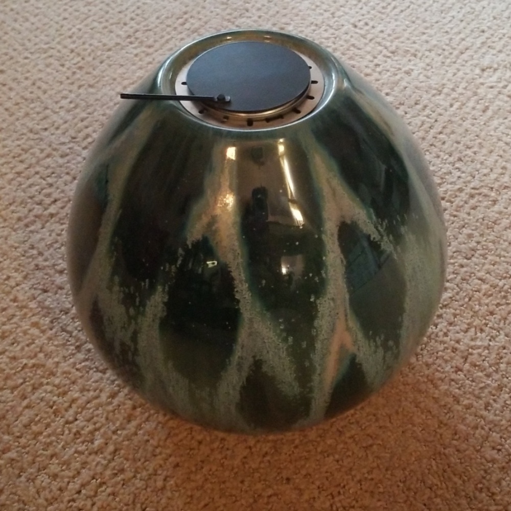 Sterno candle lamp for outside, green